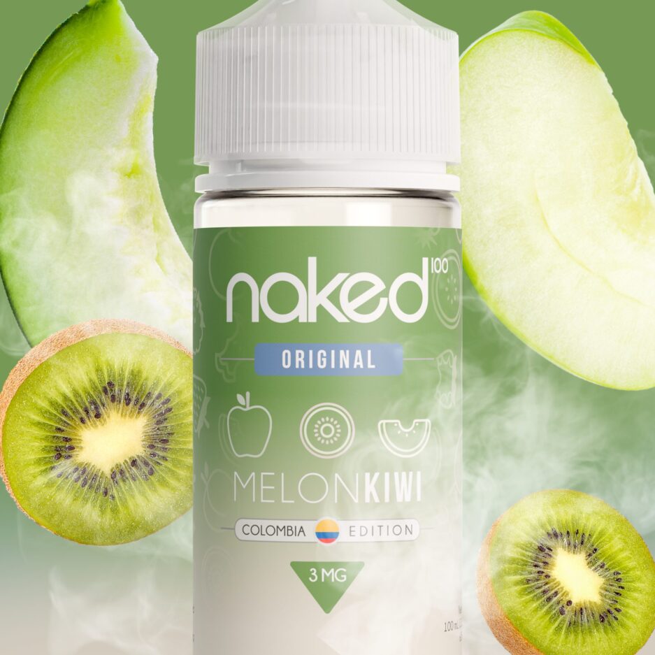 Melon Kiwi stands at the center with Green Apple Slices, Kiwis, and Melon on the sides along with smoke coming from the floor.